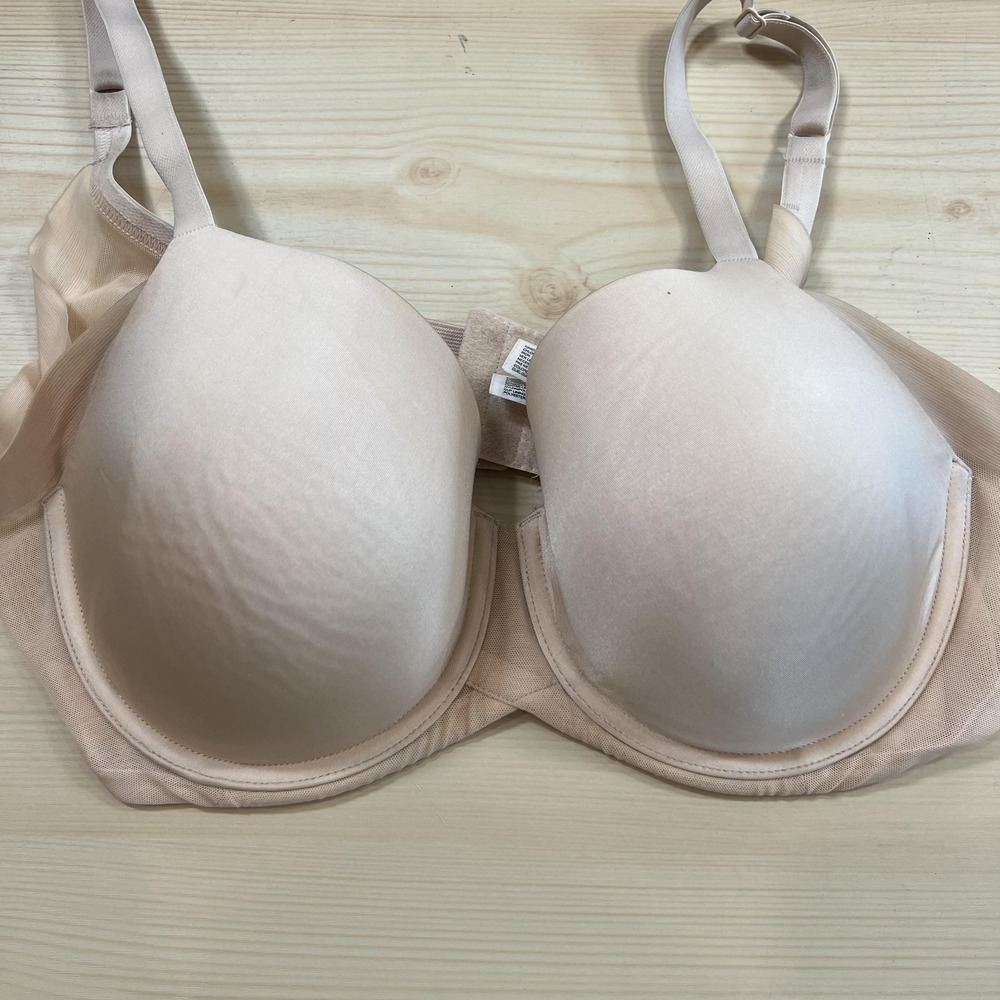 Wacoal Bra Womens 40C Beige T Shirt Underwire Padded Seamless Everyday 853281